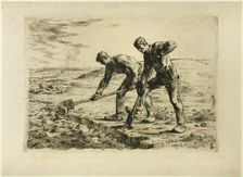 Two Men Digging, 1855–56. Creator: Jean Francois Millet