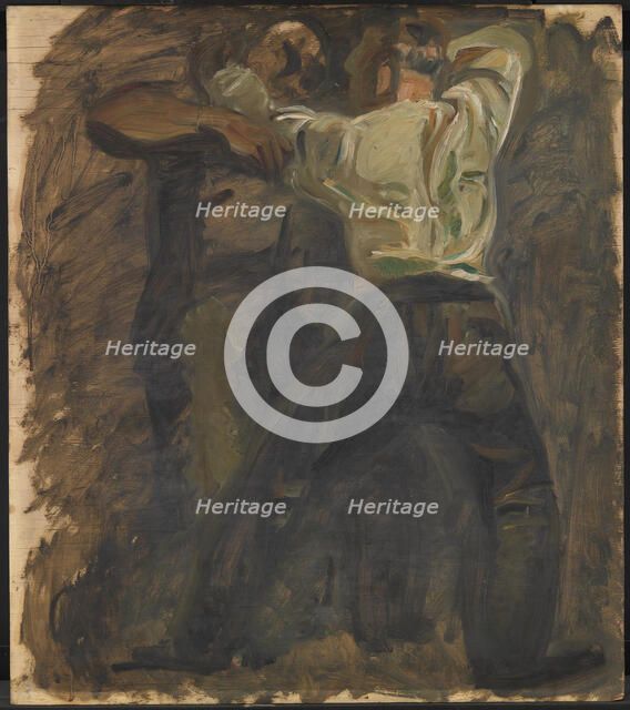 Two Men Fighting, 1894-1910. Creator: Oluf Hartmann.