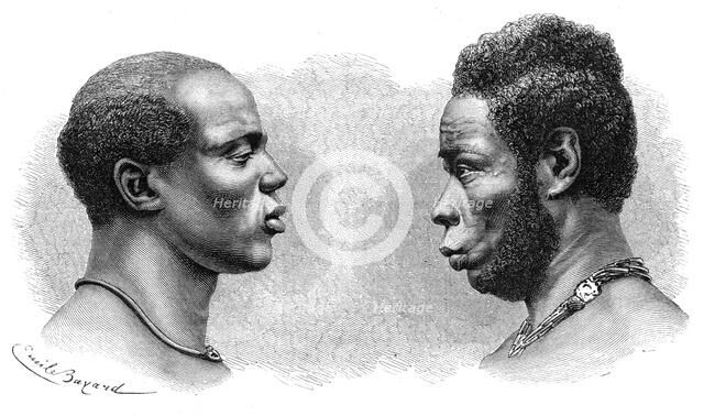 'Two men from French Guinea', c1850-1890.Artist: Emile Antoine Bayard