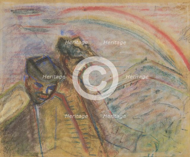Two men in the countryside, 1935-1944. Creator: Arnold Peter Weisz-Kubincan.