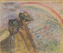Two men in the countryside, 1935-1944. Creator: Arnold Peter Weisz-Kubincan