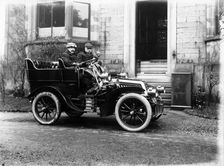 Two men in a De Dion Bouton car, c1904