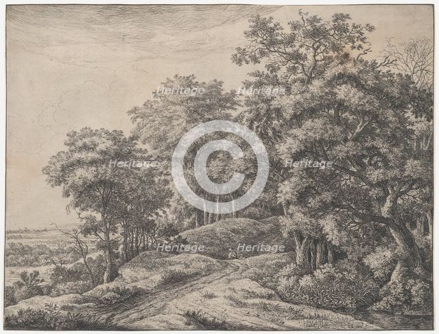 Two Men in a Hollow, 17th century. Creator: Anthonie Waterloo.