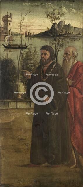 Two Men in a Landscape, c.1500. Creator: Anon.