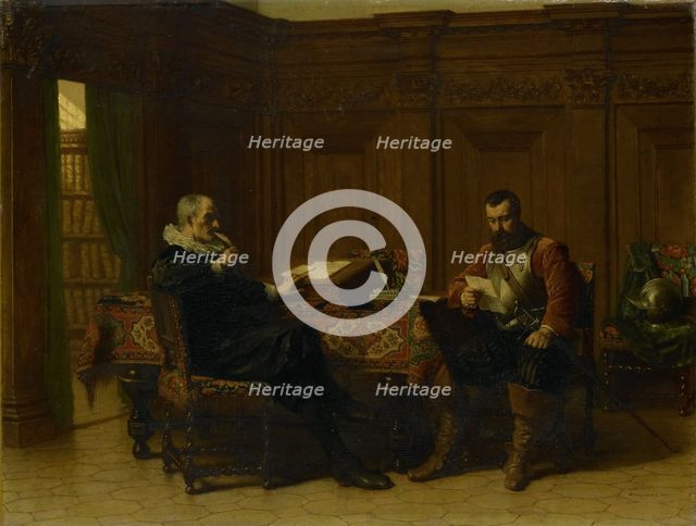 Two Men in a Seventeenth-century Interior, Called 'A Conference', 1870. Creator: Lambertus Lingemans.