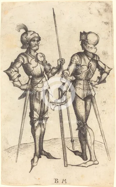Two Men in Armour, c. 1480/1490. Creator: Master B. M..