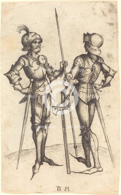 Two Men in Armour, c. 1480/1490. Creator: Master B. M..