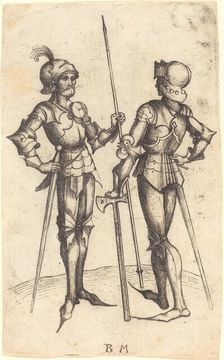 Two Men in Armour, c. 1480/1490. Creator: Master B. M.