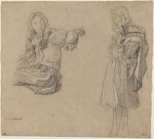 Two Men in Elaborate Costumes, c. 1680. Creator: Carlo Maratti
