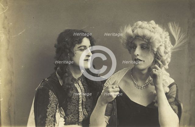 Two men in elaborate drag, [between 1920 and 1929?]. Creator: Unknown.