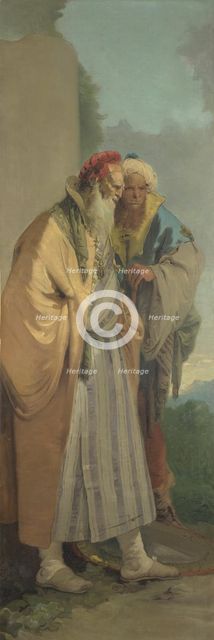 Two Men in Oriental Costume, ca 1743. Creator: Tiepolo, Giambattista (1696-1770).
