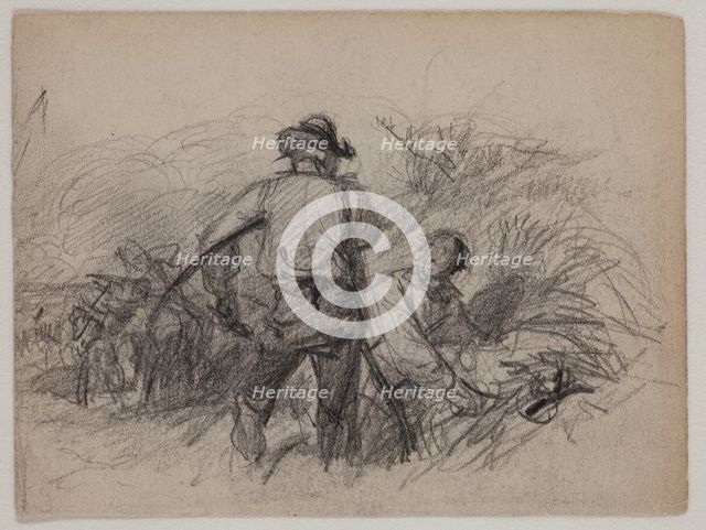 Two Men, late 19th century. Creator: Felix Octavius Carr Darley.