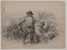 Two Men, late 19th century. Creator: Felix Octavius Carr Darley