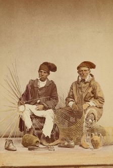 Two men making baskets, 1865-1870. Creator: Giorgio Sommer