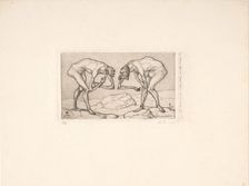Two Men Meet, Each Believing the Other to Be of Higher Rank. Invention 6, 1903. Creator: Klee, Paul (1879-1940)