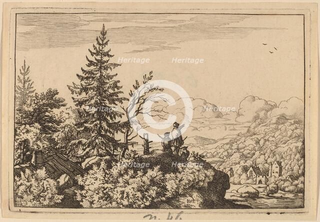 Two Men on a Hill, probably c. 1645/1656. Creator: Allart van Everdingen.