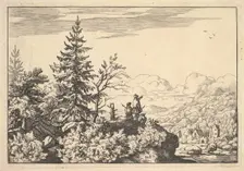 Two Men on a Rock Terrace. Creator: Allart van Everdingen