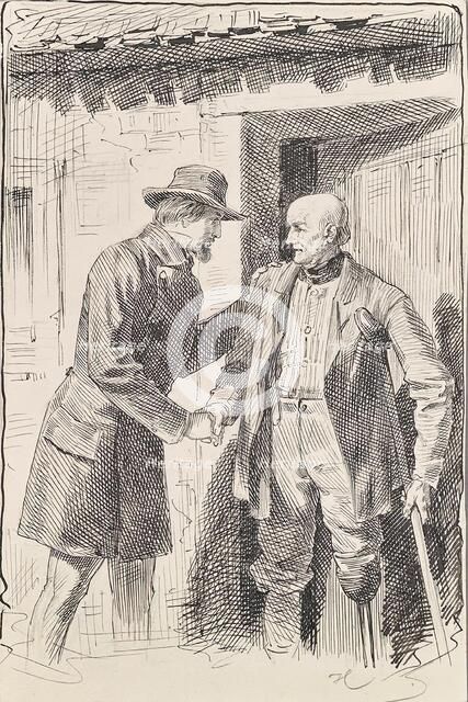 Two men, one of them an amputee, around 1875. Creator: Joseph Eugen Horwarter.