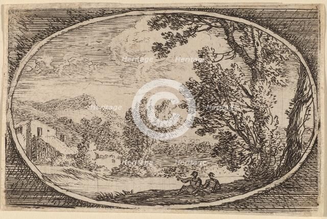 Two Men Seated Near the Waterside. Creator: Herman van Swanevelt.