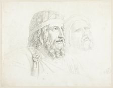 Two Merovingian Heads, 1817. Creator: Auguste Gaspard Louis Desnoyers