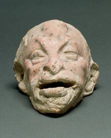 Two Miniature Theatrical Masks, 3rd century BC. Creator: Unknown