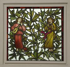 Two Minstrels Stained Glass, , 1885/95. Creator: James Egan