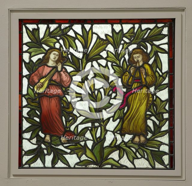 Two Minstrels Stained Glass, , 1885/95. Creator: James Egan.