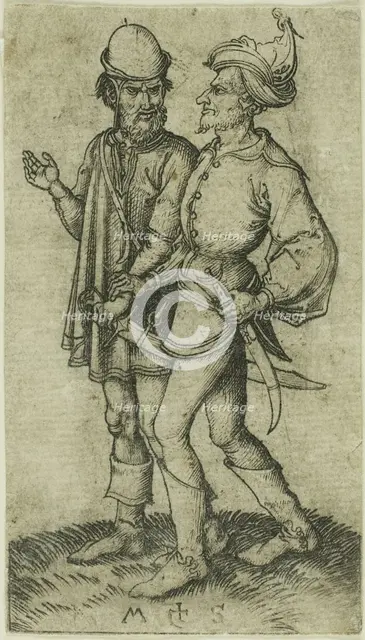 Two Moors in Conversation, n.d. Creator: Martin Schongauer.