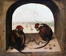 Two Monkeys 1562. Artist: Pieter Bruegel the Elder
