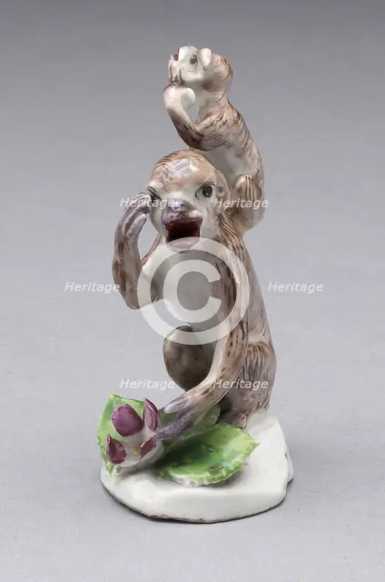 Two Monkeys, Bow, c. 1755. Creator: Bow Porcelain Factory.