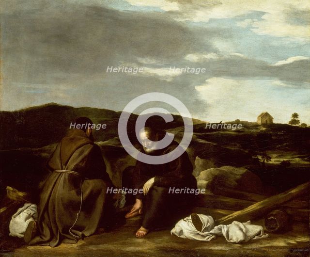 Two Monks in a Landscape, c. 1645. Creator: Unknown.