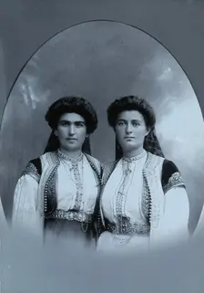 Two Montenegrin women wearing national dress, c1890s. Creator: Unknown