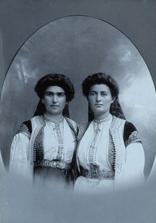 Two Montenegrin women wearing national dress, c1890s. Creator: Unknown