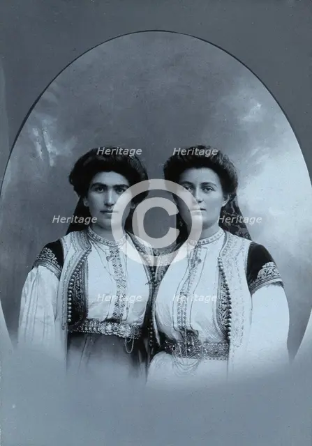 Two Montenegrin women wearing national dress, c1890s. Creator: Unknown.