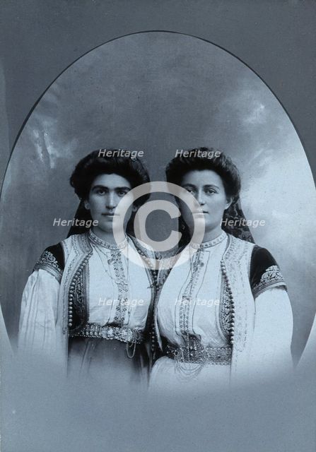 Two Montenegrin women wearing national dress, c1890s. Creator: Unknown.