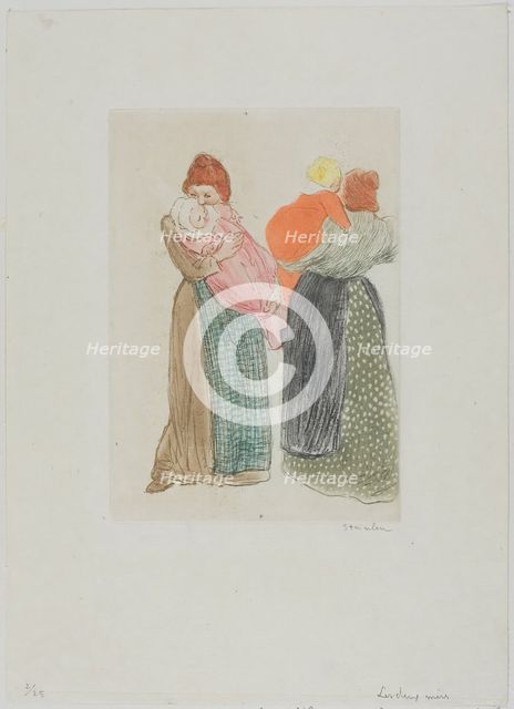 Two Mothers, 1903. Creator: Theophile Alexandre Steinlen.
