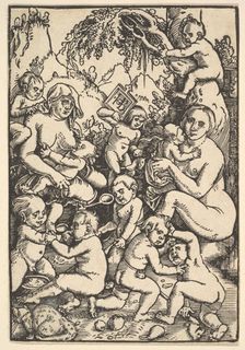 Two Mothers with Children (Die Kinderaue), ca. 1512. Creator: Hans Baldung