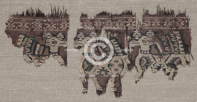 Two Mounted Fragments of a Border (from a Garment ?), late 700s - early 800s. Creator: Unknown.