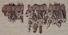 Two Mounted Fragments of a Border (from a Garment ?), late 700s - early 800s. Creator: Unknown
