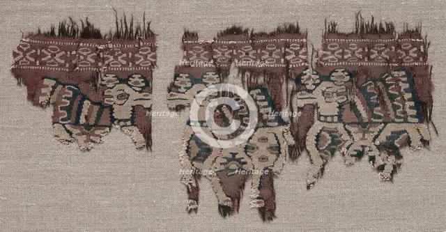 Two Mounted Fragments of a Border (from a Garment ?), late 700s - early 800s. Creator: Unknown.