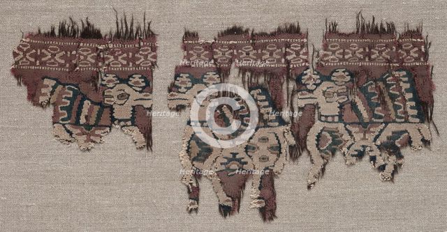 Two Mounted Fragments of a Border (from a Garment ?), late 700s - early 800s. Creator: Unknown.