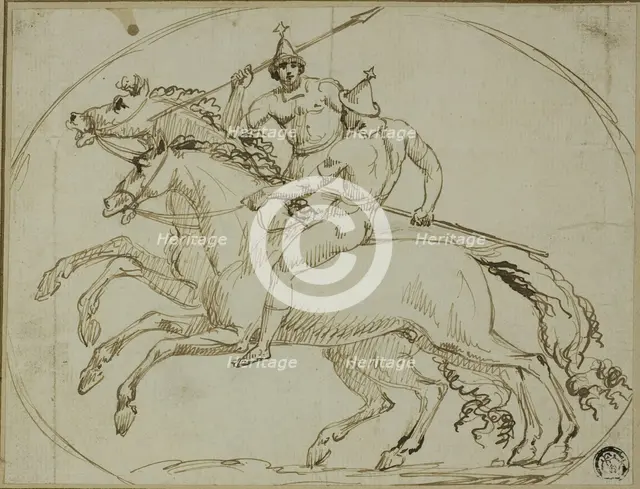 Two Mounted Warriors, n.d. Creator: John Deare.