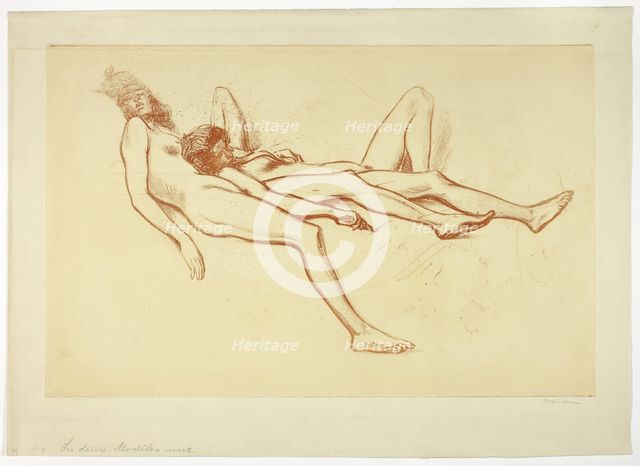 Two Nude Models, 1902. Creator: Theophile Alexandre Steinlen.
