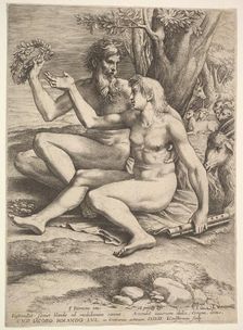 Two Nude Shepherds, 17th century. Creator: Lucas Vorsterman