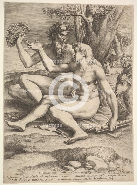 Two Nude Shepherds, 17th century. Creator: Lucas Vorsterman.