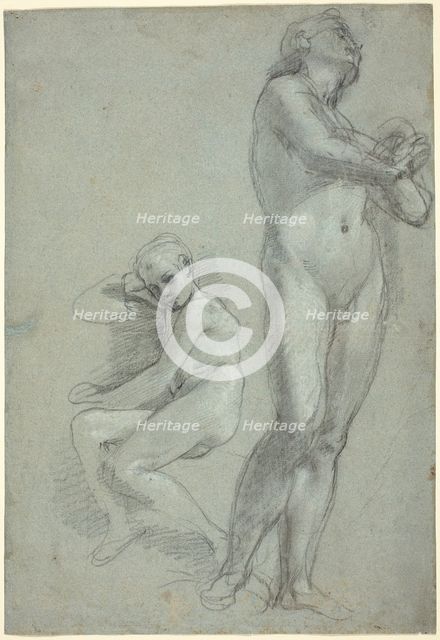 Two Nude Youths [recto], c. 1565/1567. Creator: Federico Barocci.