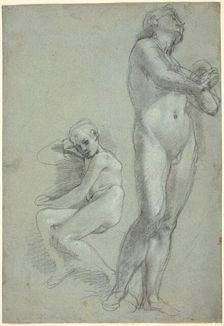 Two Nude Youths [recto], c. 1565/1567. Creator: Federico Barocci