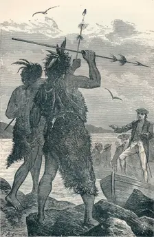 Two Natives Dispute Captain Cook's Landing, 1904