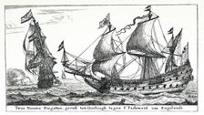 Two New Frigates Launched for War Against the Parliament of England, c1652-1654, (1896). Creator: Unknown