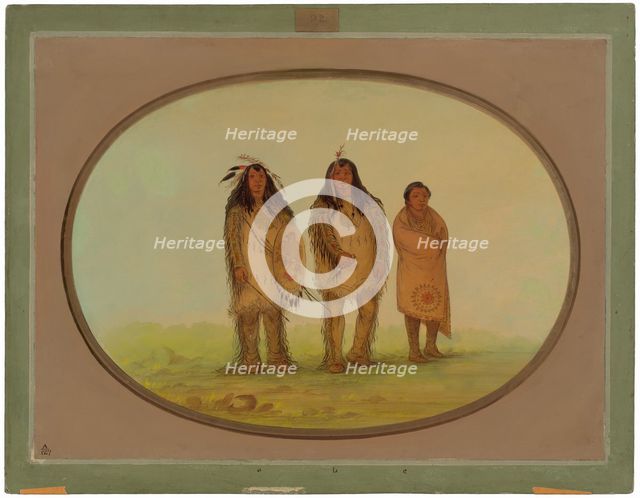 Two Nezperce Warriors and a Boy, 1855/1869. Creator: George Catlin.